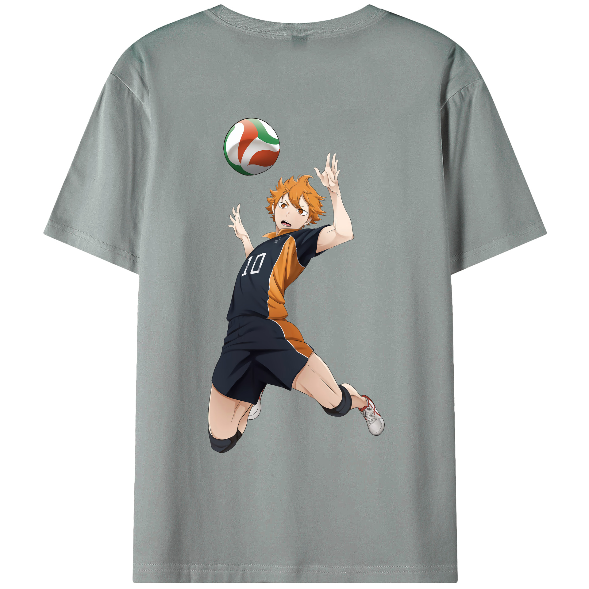 （画像用） ハイキュー!! Haikyu!! 綿100％ メンズ半袖Tシャツ（バックプリント） 通気性